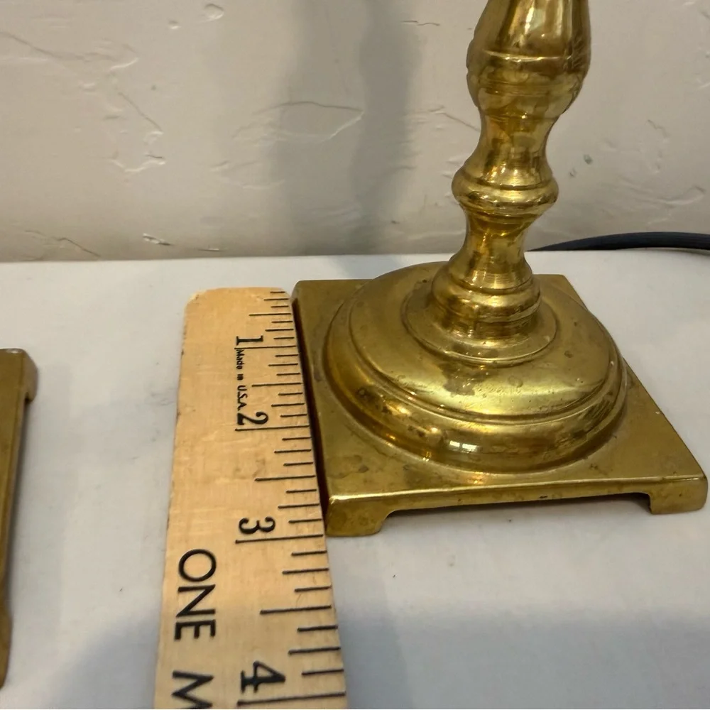 Pair of Vintage‎ Brass Candle Sticks Taper Holders 7